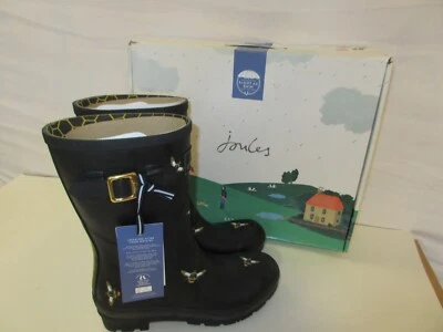 Botas de lluvia Joules 204272 negras Honey Bee Bumble Bees Molly para mujer EE. UU. 7 Foto 1 de 4