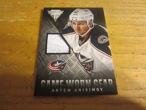 Artem Anisimov 2013-14 Panini Titanium Game Worn Gear #GGAAN Relic Blue Jackets