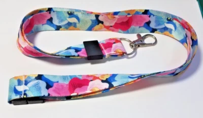 Souvenir Floral Flower Design  Lanyard 18" Length Collectible Multi-Color - Image 1 of 4