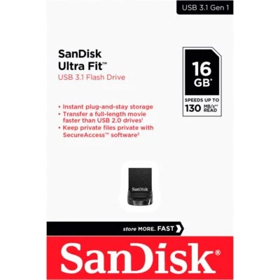 Sandisk Ultra Fit USB Stick 3.1 Flash Mini Mémoire 16GB 32GB 64GB 128GB 256GB - Photo 1/4