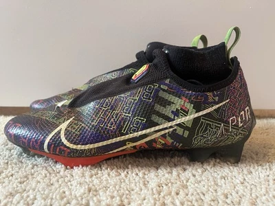 Nike Vapor Edge Pro 360 OBJ Black Volt Purple Football Cleats CI4757-004 - Image 1 of 4