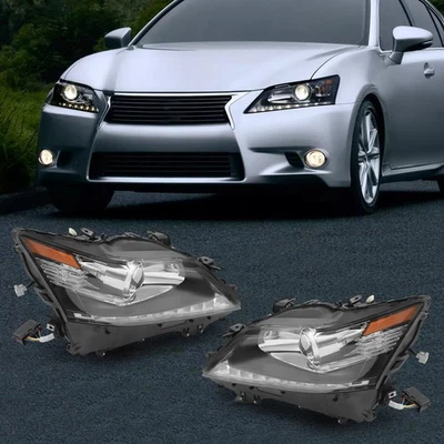 For 2013-2015 Lexus GS350 GS450h Xenon/HID Headlights Headlamps Non-AFS Pair Set Foto 1 de 4