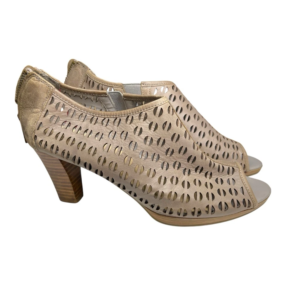 Zapatos Bella Vita para mujer 7 1/2 cuero tostado medio punta abierta superior tacón de 3" Foto 1 de 4