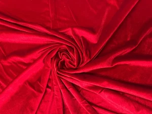 Red Velvet Fabric by Yard Soft Stretch Upholstery Sewing Material 160cm - Picture 1 of 6
