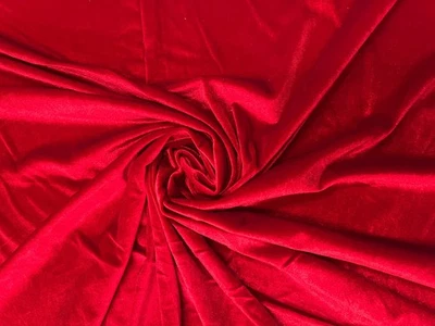 Red Velvet Fabric by Yard Soft Stretch Upholstery Sewing Material 160cm - Image 1 of 4