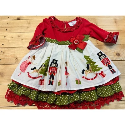 Counting Daisies Red Nutcracker Ballerina Christmas Holiday Dress Girls 2T - Image 1 of 4