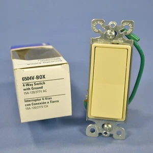 Eagle COMMERCIAL Grade Ivory 4-Way Decorator Rocker Wall Light Switch 15A 6504V - Picture 1 of 6