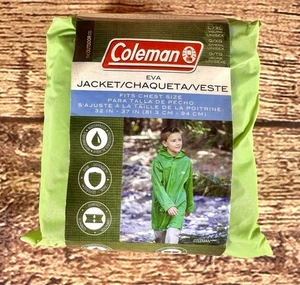 Coleman Rain Defense EVA Jacket Youth Green Rain Coat. Size L/XL - Picture 1 of 10