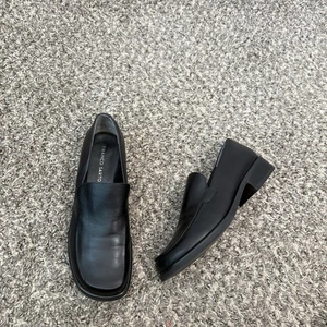 Franco Sarto schwarze Halbschuhe eckige Zehenpartie Größe 9 M Slipper Freizeit Karriere Goth Punk - Bild 1 von 14