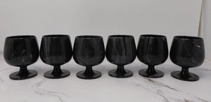 Grau Schwarz Marmor Kelch Wein Trinkbecher Gläser - 6er Set - Bild 1 von 5
