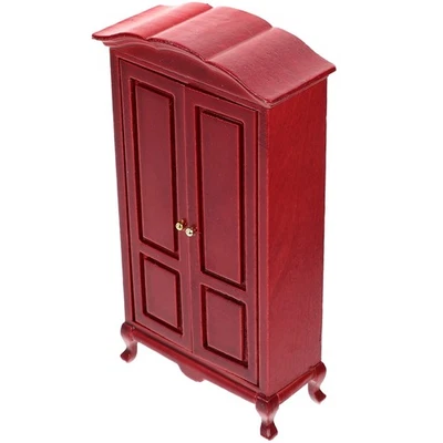 Puppenhaus Miniatur Holzgarderobe Mini Holz Schrank Mini Möbel Schrank Modell - Bild 1 von 4