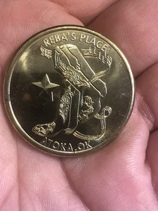 Souvenir Werbung Medaille - Reba’s Place Restaurant - Atoka, Oklahoma - Bild 1 von 8