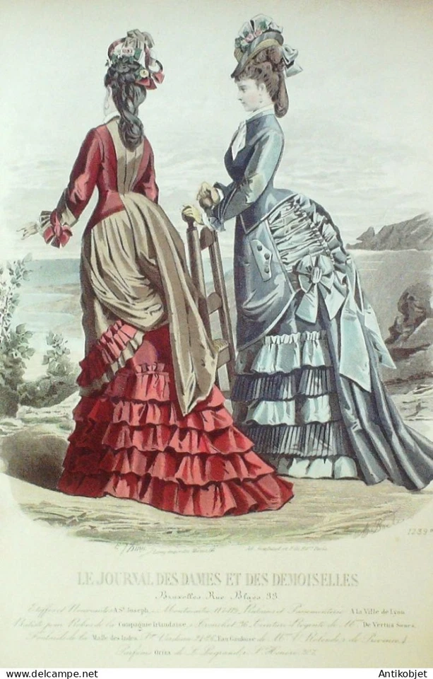 Gravure Mode J.Dames & Demoiselles 1869 # 1239 (Old Fashion plate) - Photo 1/1