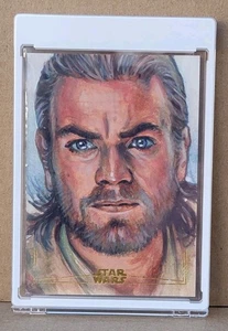 Obi Wan Kenobi 2025 Topps Chrome - Sketch Card (Gold Foil) 1/1 **CASE HIT*RARE** - Picture 1 of 3