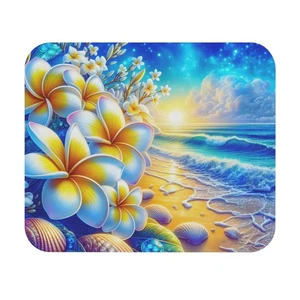 Hawaiian Lei Beach Floral Mouse Pad, Tropical Desk Decor, Ideal Gift for Beach - Picture 1 of 5