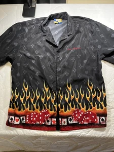 Camisa De Colección Las Vegas Para Hombres M Negra Años 90 Estilo JNCO Skate Grunge Rave Flames - Imagen 1 de 5
