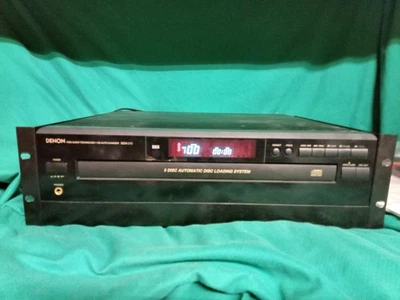 Denon DCM 270 5 disc CD changer with rack mount, remote & manual - Image 1 of 4