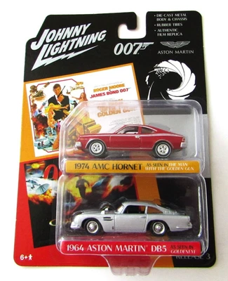 Johnny Lightning James Bond 1974 AMC Hornet & 1964 Aston Martin DB5 1:64 - Image 1 of 2