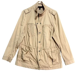Lane Bryant Jacket Womens 22 Khaki Utility Field Plus Snap Zip Pockets Safari - Picture 1 of 9