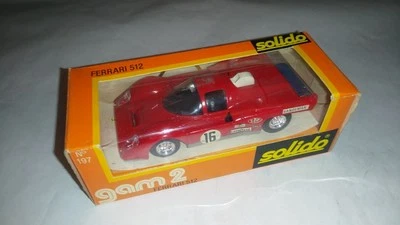 SOLIDO GAM2 n° 197 Ferrari 512 rouge #16 decal non posate come nuovo in scatola - Immagine 1 di 3