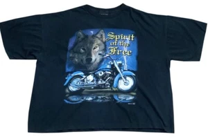 Vintage American Biker Spirit Of The Free T Shirt (Size 3XL, Boxy Fit) - Foto 1 di 4