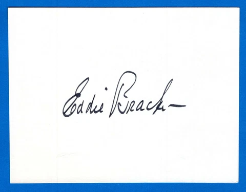 Eddie Bracken Actor Comedian Hand Signed Autograph 4x5 Card Cover