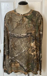 Realtree Camo Long Sleeve Waffle T Shirt Henley Men’s XXL - Picture 1 of 8