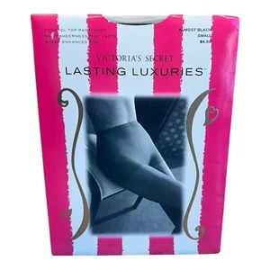 Victoria's Secret LASTING LUXURIES Sheer Control Top Almost Black Pantyhose Sz S - Picture 1 of 2