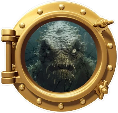 Pegatina de pared realista de Halloween de 16"x16" con ojo de buey de miedo de la laguna negra criatura Foto 1 de 3