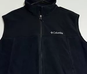 Columbia Fleece Mountain Vest Soft Shell Black Size Large Excellent Condition - Picture 1 of 5