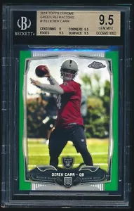 2014 Topps Chrome Green Refractor Rookie #115 Derek Carr RC BGS 9.5 - Bild 1 von 2
