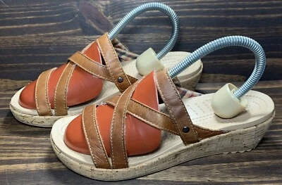 Crocs A-Leigh Cork Wedge Women’s Size 7 Shoes Brown Plaid Sandals - Image 1 of 4