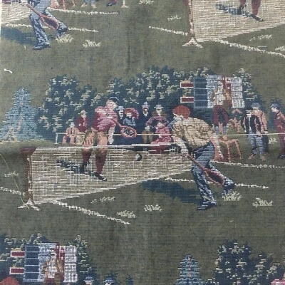  Tapestry Fabric.Tennis Theme. 33x13 - Image 1 of 4