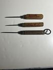 Vintage Fehr Brewing, Coca-Cola, And  Wooden  Handle Ice Pick Bar Tool Lot  Of 3