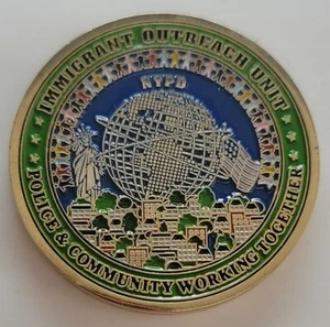 NYPD CAB COMMUNITY AFFAIRS BUREAU IMMIGRANT OUTRTEACH UNIT CHALLENGE COIN - Picture 1 of 5