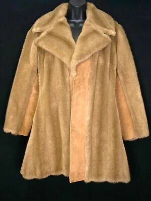 Abrigo vintage años 60 marrón Lilli Ann, imitación piel cuero genuino gamuza invierno XS S Foto 1 de 4