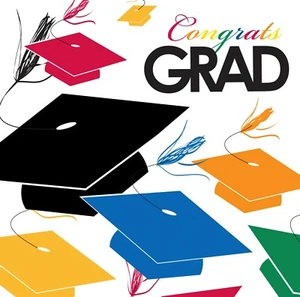 Graduation Napkins Multi Color 18ct Lunch Napkins Favor Grad Party Supplies - Picture 1 of 1