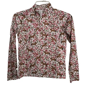 Ariat Youth Lowell 2.0 1/4 Zip Baselayer Girl’s Size S/8 – Horse & Floral Print - Picture 1 of 8