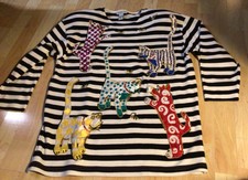 Vintage 1980s Accessory Lady Tee/Tunic, Cats, Mice, Shoulder Pads, Wow! Size L