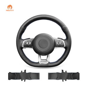 Cubierta de volante de coche de cuero sintético para Volkswagen VW Golf GTI 7 Scirocco Up! GTI - Imagen 1 de 7