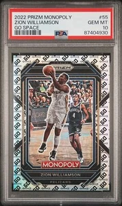 2022 Panini Prizm Monopoly Zion Williamson #55 Go Space PSA 10 GEM MT Pelicans - Picture 1 of 2