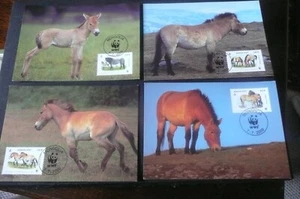 WWF 2000 MONGOLIA PRZWALSKI`S HORSEMAXIMUM CARD SET OF 4 LOVELY - Picture 1 of 2