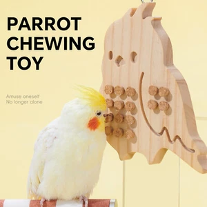Pet Bird Chewing Toy Parrot Playing Foraging Bird Beak Grinding Toy Wooden Toy - Picture 1 of 10