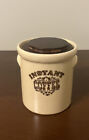 HTF VTG Pfaltzgraff Village Brown Stoneware Instant Coffee Canister #7-497 EUC