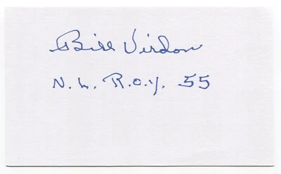 Bill Virdon Signed 3x5 Index Card Baseball Autographed St. Louis Cardinals - Image 1 of 2