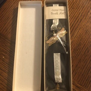 Book Mark BookMark w/ Crystals & Silver And GOLD-toned Dragon Fly - Bild 1 von 5