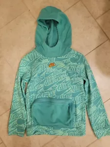 NIKE All Over Nike Swoosh Print Pullover Hoodie size S Youth Kids - Picture 1 of 7