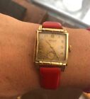 Vintage Benrs Men?S Watch Manual Winding Analog Square Small Second Gold