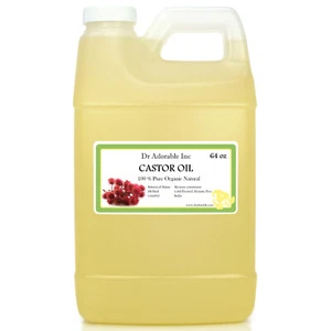 CASTOR OIL PURE ALL NATURAL CARRIER OIL ORGANIC BY DR.ADORABLE 64 OZ/2 QUARTERS - Picture 1 of 5