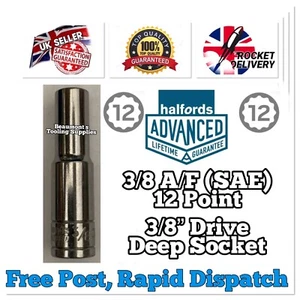 3/8” A/F Deep Halfords Advanced 3/8”Drive HIGH TORQ Socket 12 Point FREE POST - Picture 1 of 3